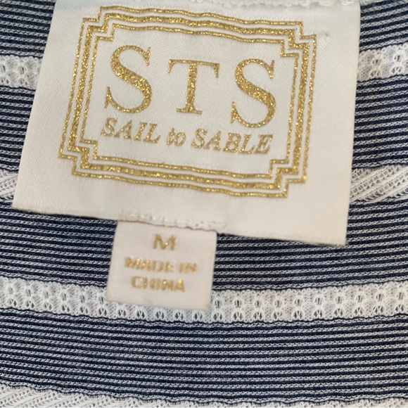 Sail to Sable Sleeveless Striped Long Side Slits Maxi Dress Navy and White Tank - Picture 2 of 9